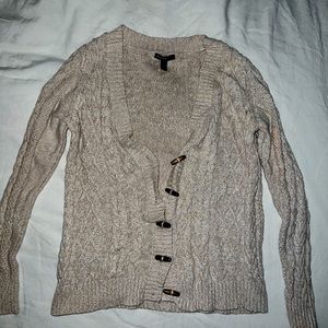 Women’s oatmeal cable knit cardigan